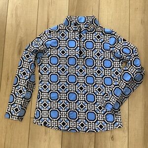 IBKUL Long Sleeve Quarter Zipper Mock Neck Golf Shirt Woman’s Size M